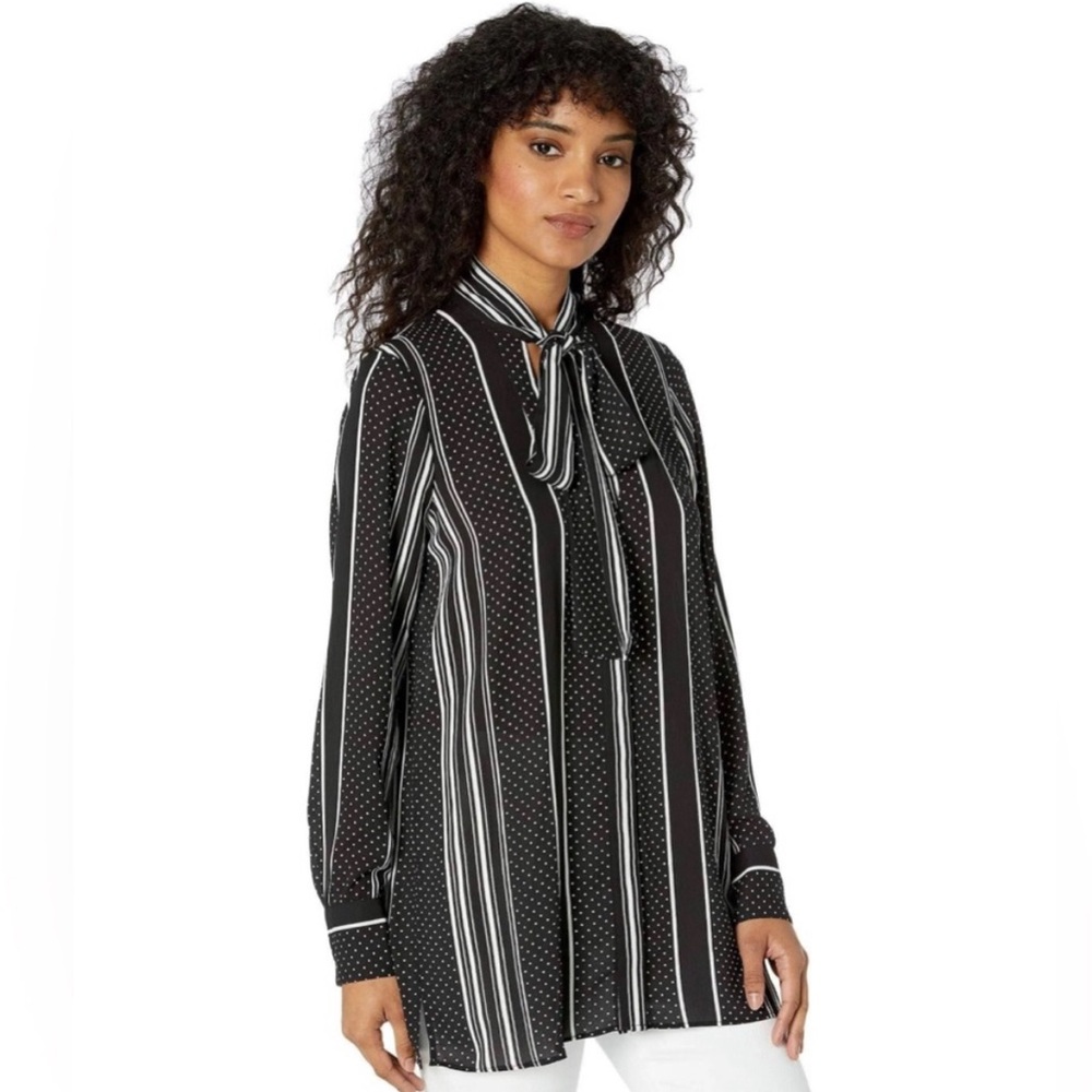 BCBGMAXAZRIA mixed print blouse NWT (L)